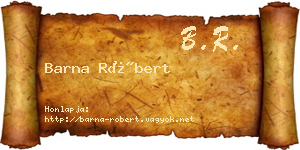 Barna Róbert névjegykártya