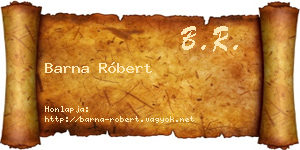Barna Róbert névjegykártya