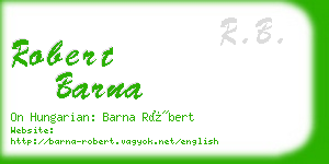 robert barna business card